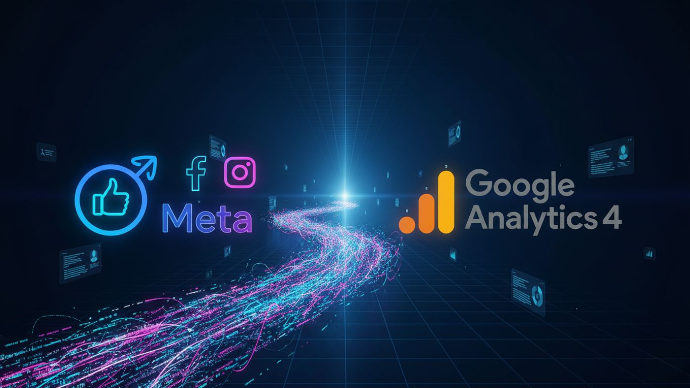 Meta Ads interfejs prikazuje opciju povezivanja sa Google Analytics 4