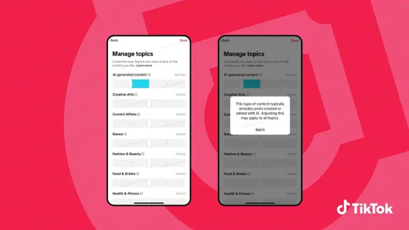 TikTok opcija za ograničavanje AI sadržaja