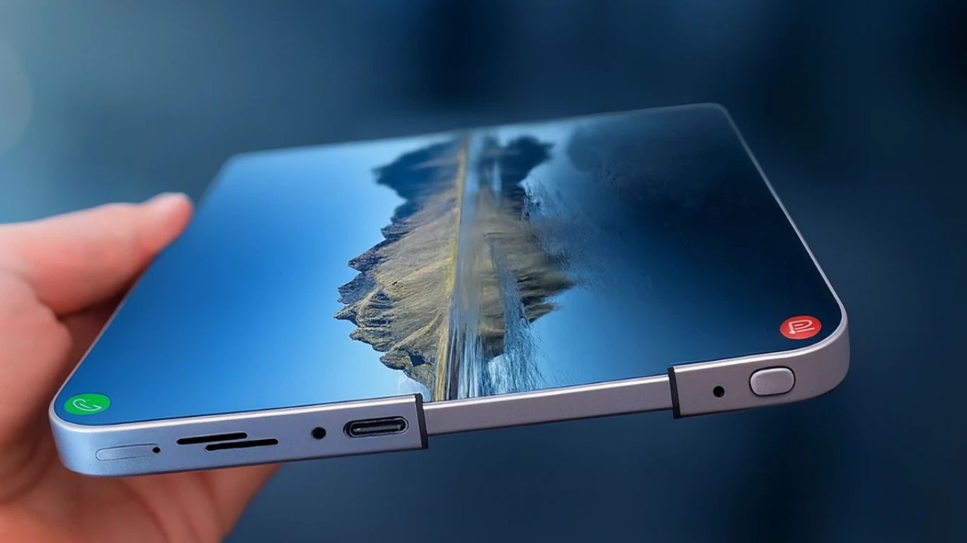 Prikaz koncepta Samsung Galaxy Z Roll 5G telefona sa razvlačivim ekranom