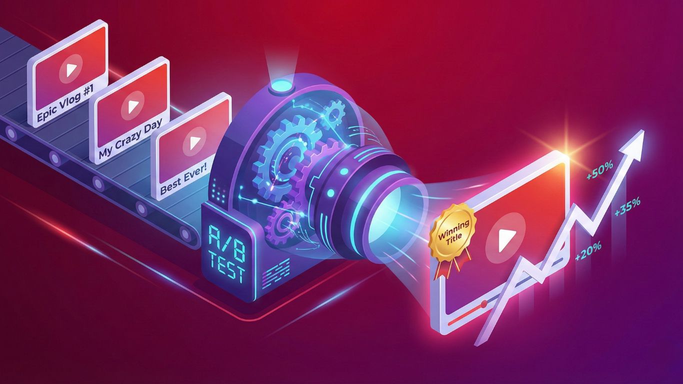 Prikaz YouTube Studio interfejsa sa A/B testiranjem naslova