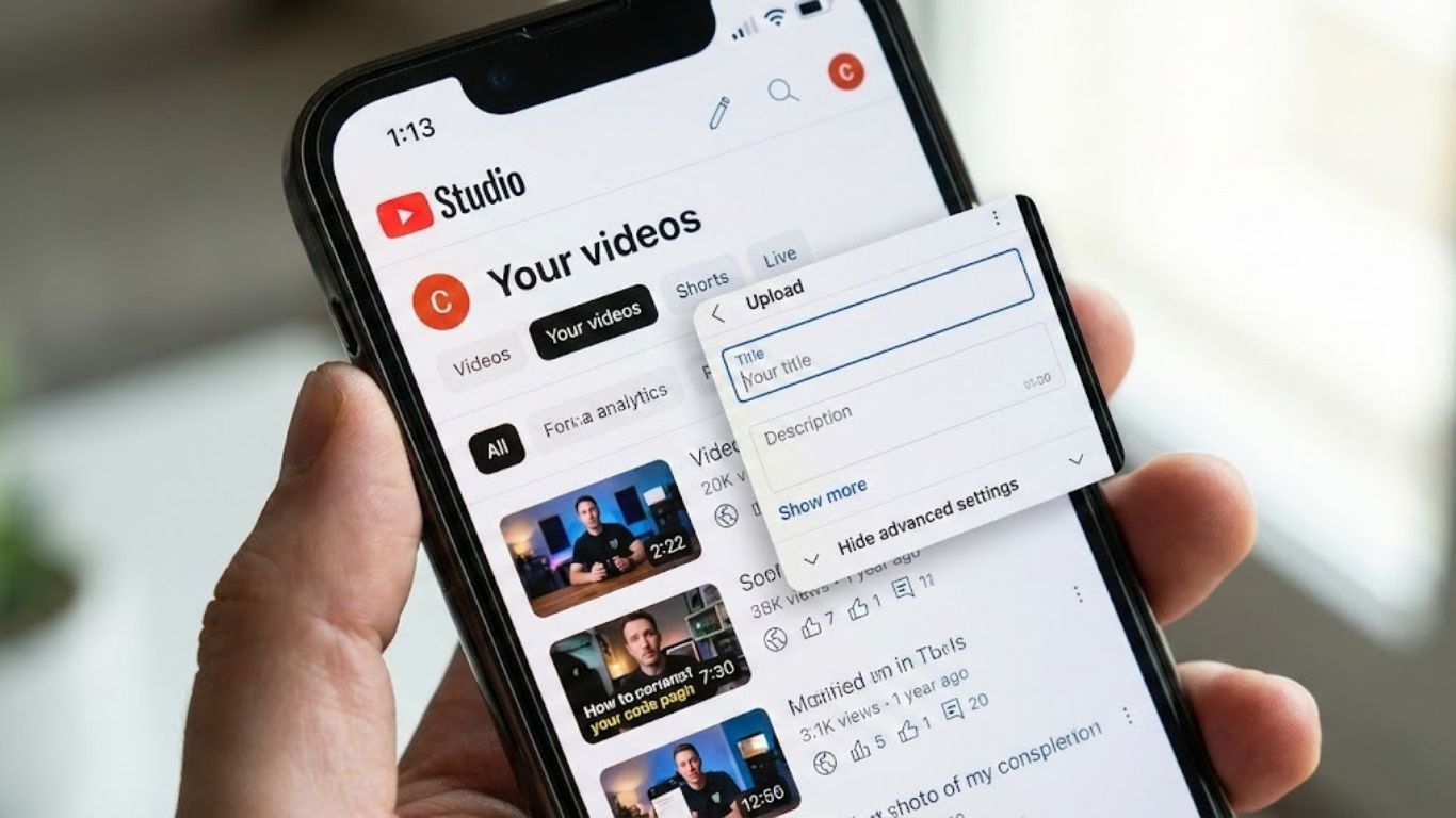 Prikaz novog YouTube interfejsa na mobilnom telefonu sa opcijom Your videos