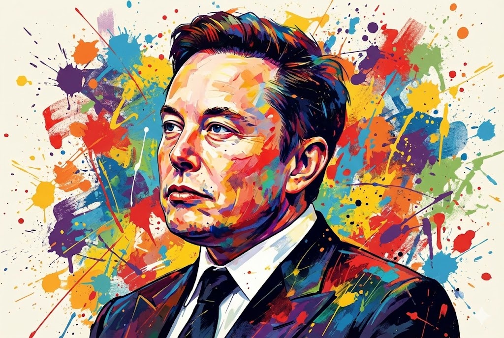 Elon Musk ilustracija