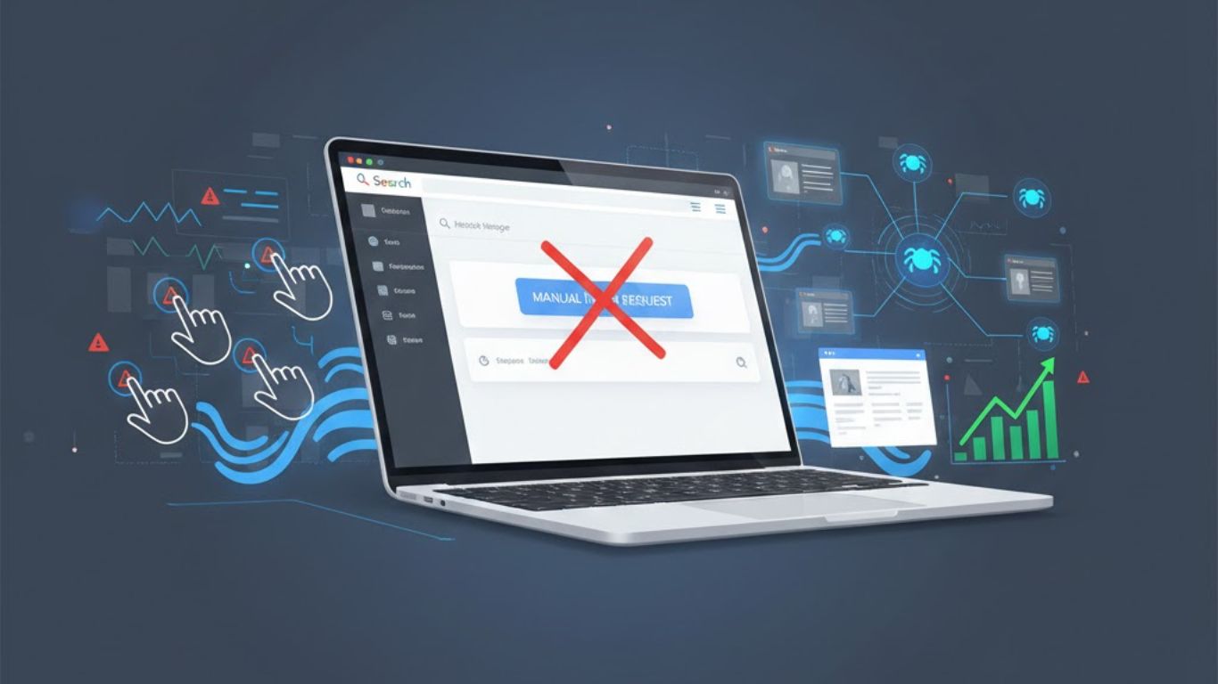 Stranica Google Search Console alata koja prikazuje status indeksiranja i zahteve za puzanje veb stranica.