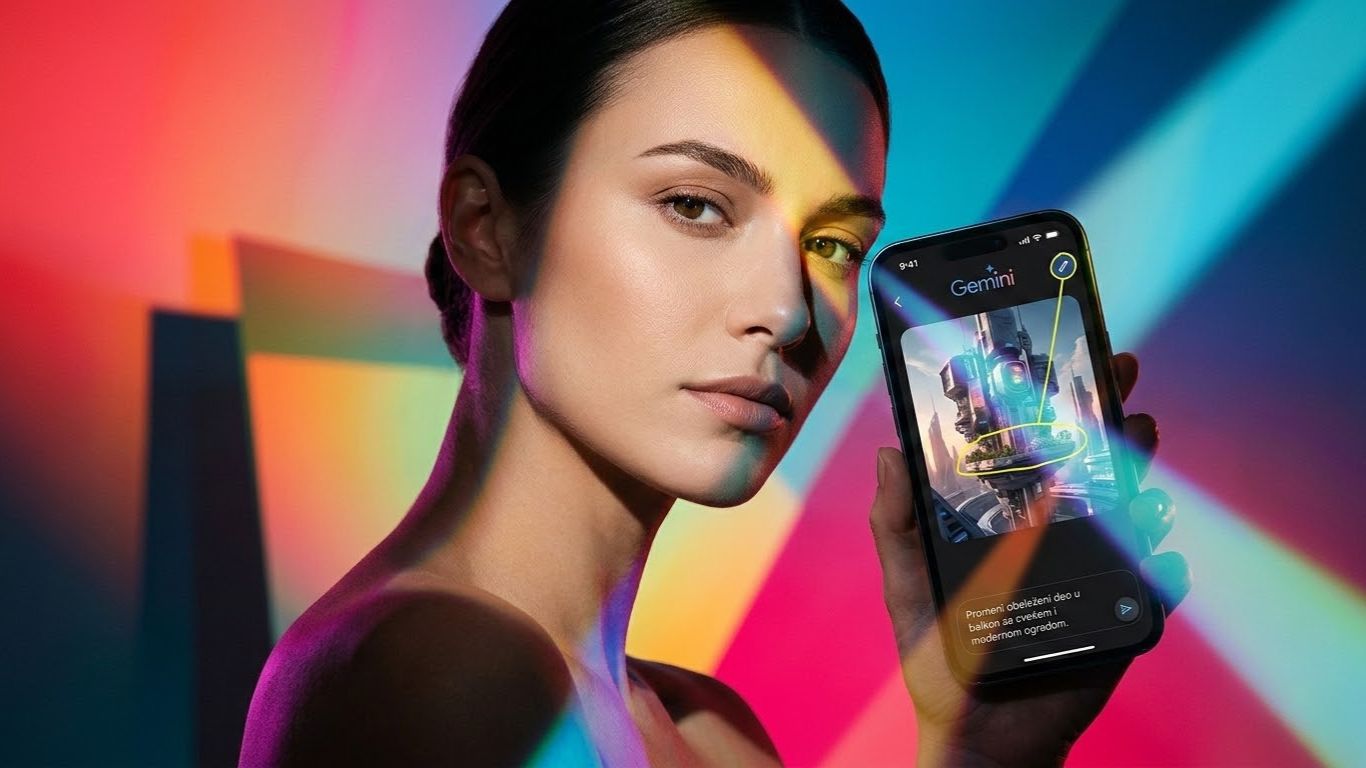 Prikaz ikone olovke u Gemini aplikaciji koja omogućava korisniku da označi deo generisane slike za dalju obradu.