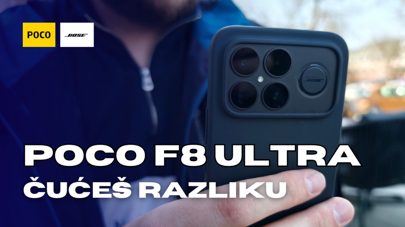 POCO F8 Ultra crni mat model prednja i zadnja strana.