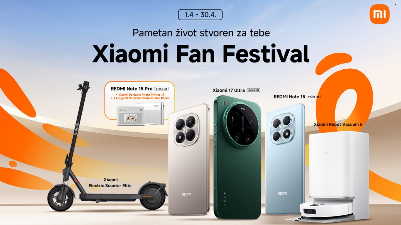 Xiaomi Fan Festival 2026 promotivni baner sa prikazom pametnih telefona i IoT uređaja.