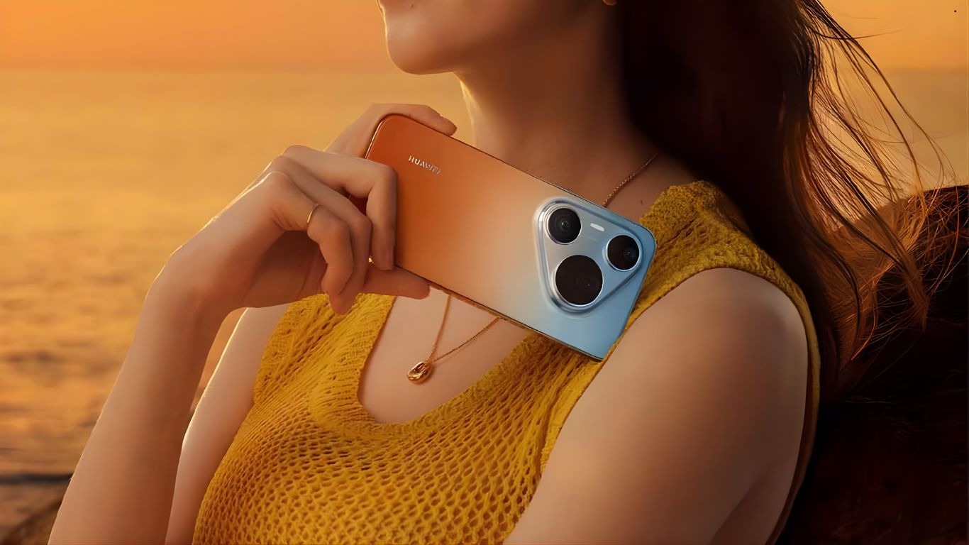 Prikaz 3D dinamičkog efekta na ekranu Huawei Pura 90 pametnog telefona tokom portretnog snimanja.