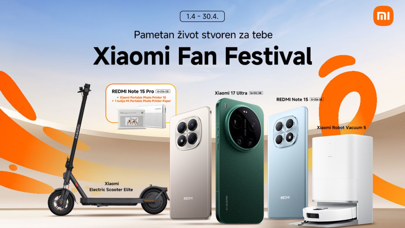 Prikaz Xiaomi 17 Ultra i Redmi Note 15 Pro modela povodom Xiaomi Fan Festivala 2026.