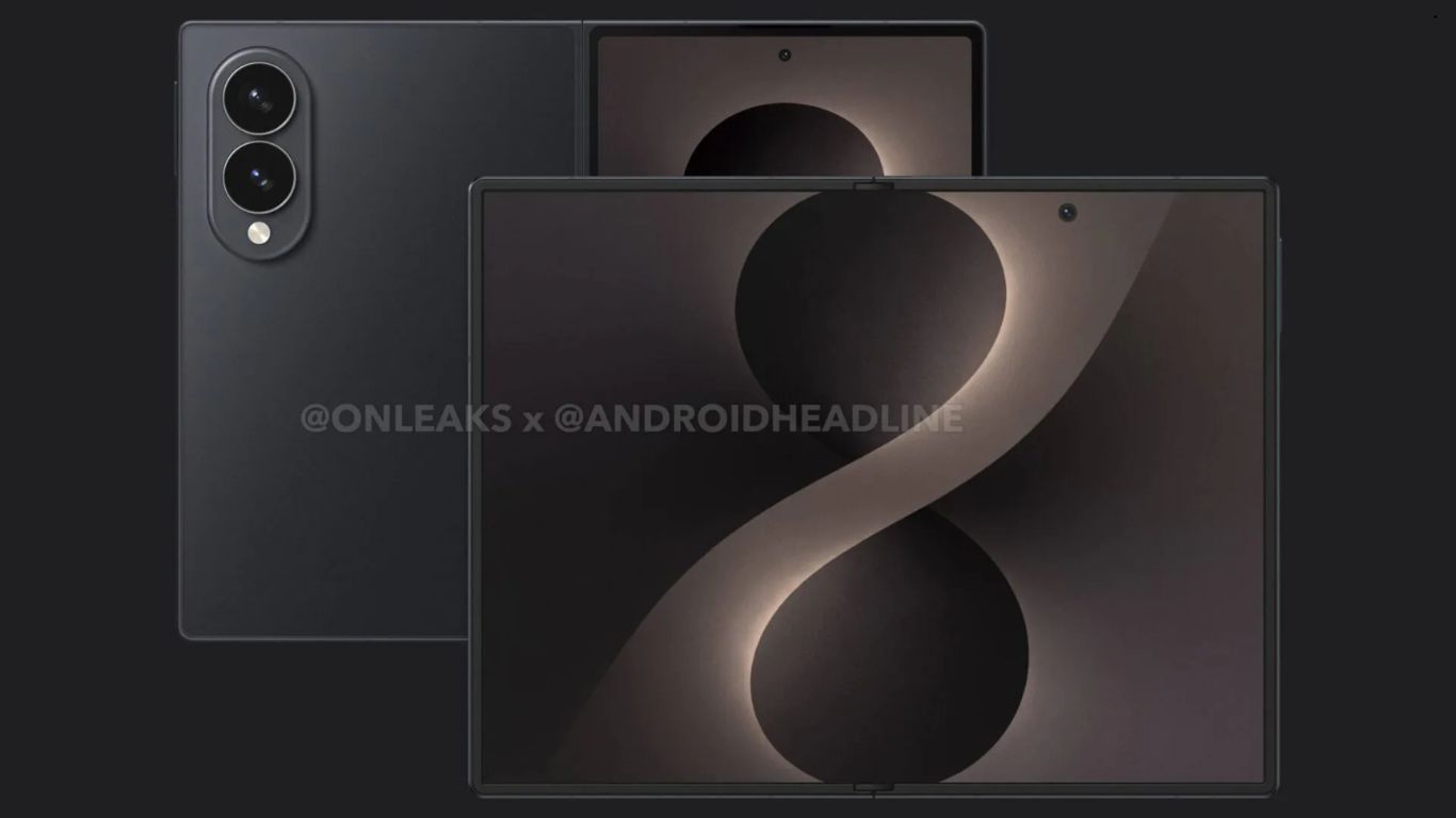 Prikaz sklopivih telefona Galaxy Z Fold 8 i Wide Fold koji ilustruje razliku u odnosu stranica ekrana.