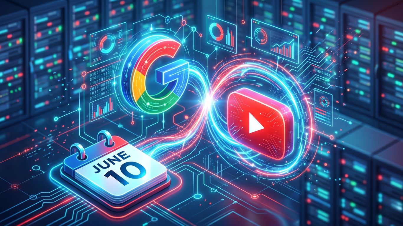 Grafički prikaz povezivanja Google Ads naloga i YouTube kanala putem oblaka podataka.