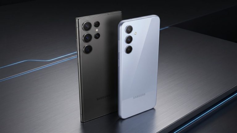 Prikaz Samsung Galaxy S26 Ultra telefona pored modela iz A serije, ilustracija nove proizvodne strategije.