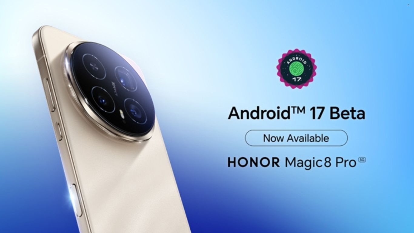 HONOR Magic8 Pro pametni telefon sa prikazom interfejsa nove Android 17 Beta 3 verzije.