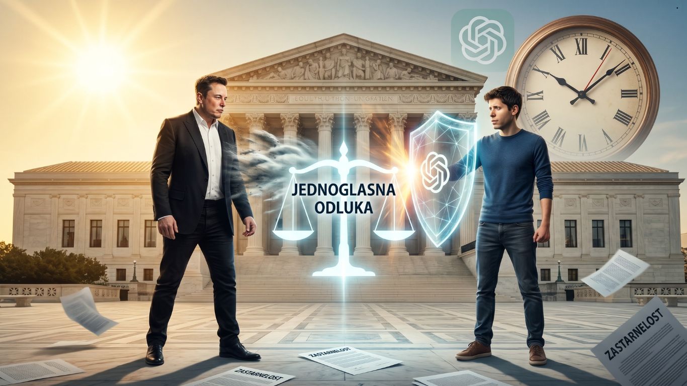 Ilon Mask i Sem Altman, kolaž fotografija sa suđenja u Kaliforniji povodom tužbe za strukturu OpenAI-ja.