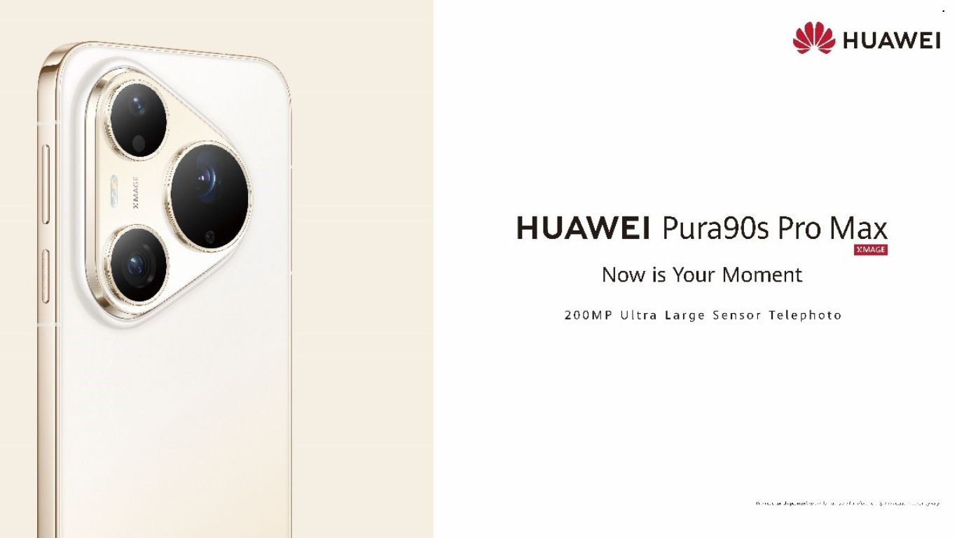 Zvanični promotivni vizual za lansiranje Huawei Pura 90 serije u Beogradu sa sloganom Now is Your Moment.