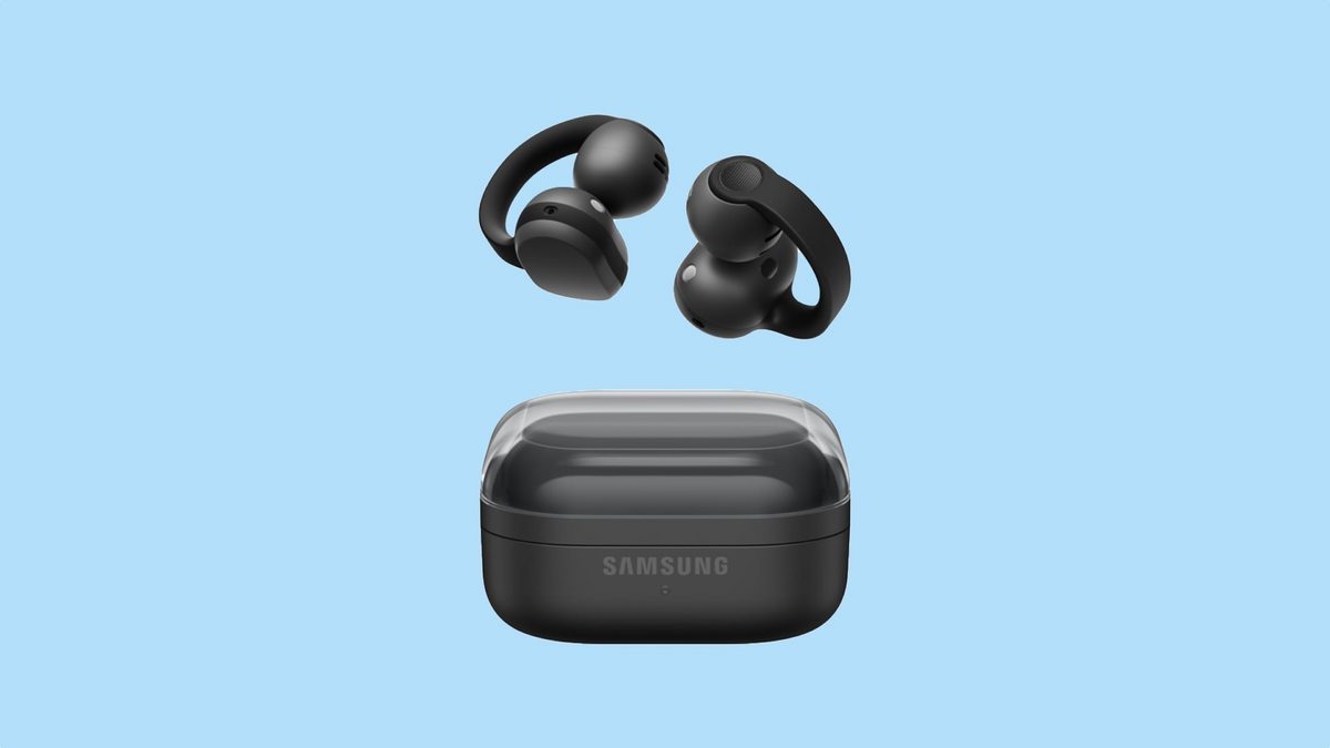 Samsung Galaxy Buds On bežične slušalice sa kopčom i kućište za punjenje na beloj podlozi