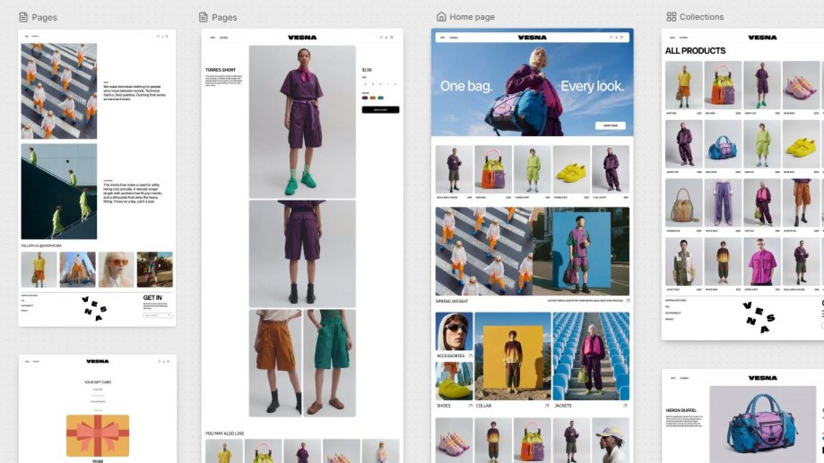 Shopify Canvas interfejs prikazuje online prodavnicu koja se gradi razgovorom sa AI agentom Sidekick u realnom vremenu